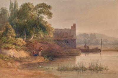 Landschap met huisje door Edward Pretty