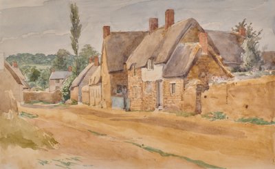Landschap met huisjes door Edward Pretty
