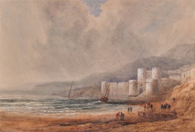 Zeegezicht met Fort of Kasteel door Edward Pretty