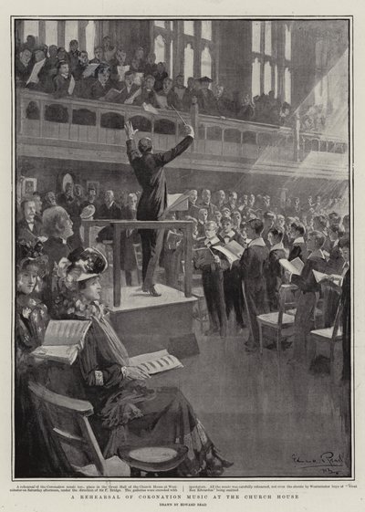 Een Repetitie van Kroningsmuziek in het Kerkhuis door Edward Read