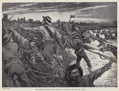 De Boeren steken de Tugela over om de Britse kanonnen te veroveren door Edward Read
