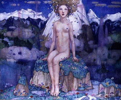 Liefde in de Alpen, c.1920 door Edward Reginald Frampton