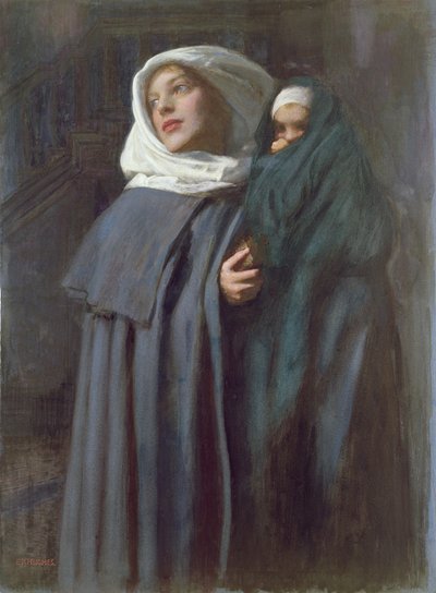 Moeder en kind door Edward Robert Hughes
