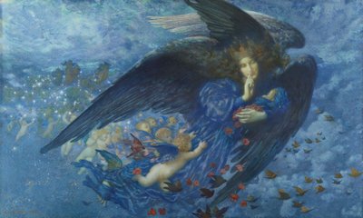 Nacht met haar trein van sterren, 1912 door Edward Robert Hughes