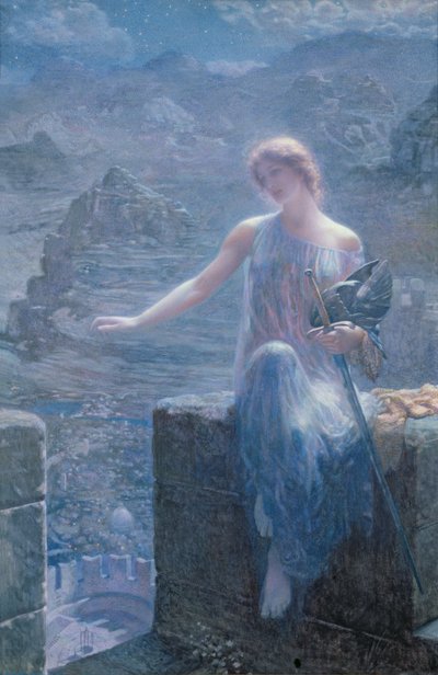 De Wacht van de Walkure, 1906 door Edward Robert Hughes
