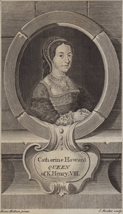 Catherine Howard, vijfde vrouw van koning Henry VIII (gravure) door Edward Rooker