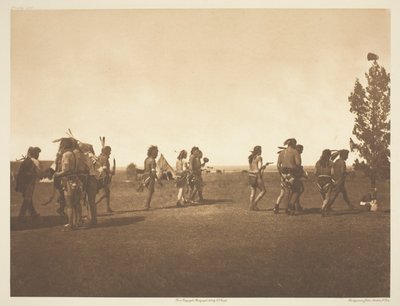 Arikara Medicijn Ceremonie - Dans van de Broederschap door Edward S. Curtis