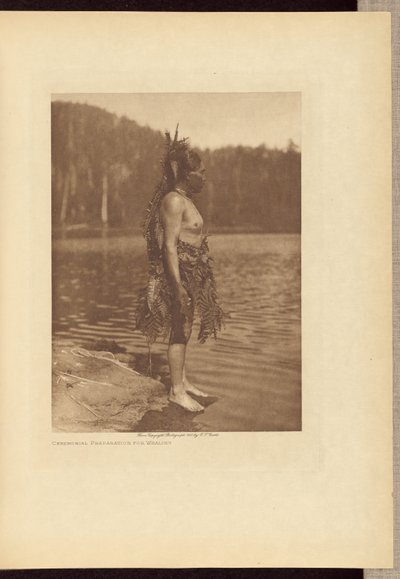 Ceremoniële voorbereiding op de walvisvaart door Edward S. Curtis