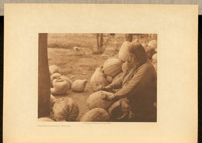 Kürbisse schälen - Wichita door Edward S. Curtis