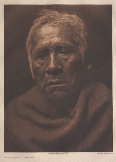 Portfolio II, Plaat 71: Kapitein Charley - Maricopa door Edward S. Curtis
