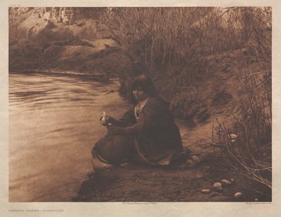 Portfolio II, Plaat 75: Water halen-Havasupai door Edward S. Curtis