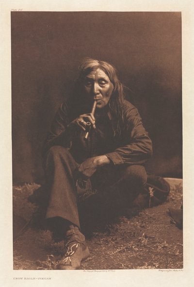 Portfolio VI, Plaat 201: Kraaienadelaar--Piegan door Edward S. Curtis