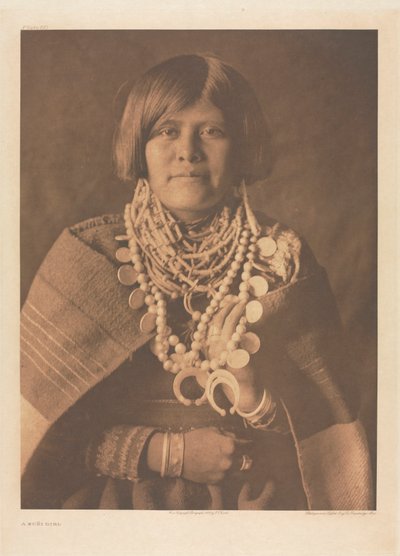 Portfolio XVII, Plaat 613: Een Zuñi Meisje door Edward S. Curtis