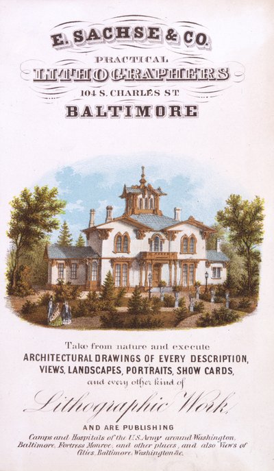 E. Sachse und Co., Praktische Lithografen, 104 S. Charles St., Baltimore door Edward Sachse