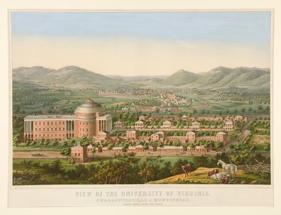Uitzicht op de Universiteit van Virginia door Edward Sachse