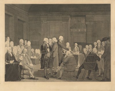 Congres Stemmen Onafhankelijkheid door Edward Savage, after Robert Edge Pine