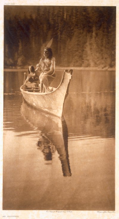 Bij Nootka door Edward Sheriff (after) Curtis