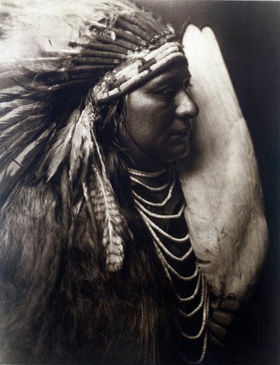 Amerikaanse Indianen: Portret van een Indiaan van de Perce Nose Stam door Edward Sheriff Curtis