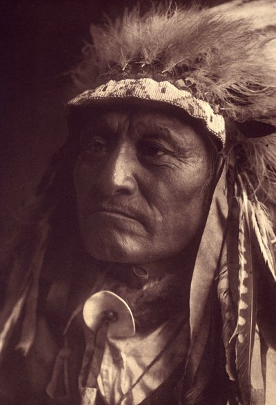 Crazy Thunder, een Sioux Teton door Edward Sheriff Curtis
