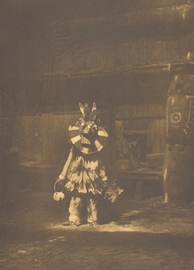 Gemaskerde danser - Cowichan door Edward Sheriff Curtis