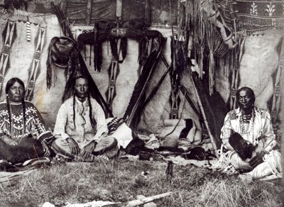 Piegan Lodge Interieur door Edward Sheriff Curtis