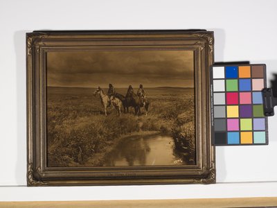 De drie hoofden, Piegan door Edward Sheriff Curtis