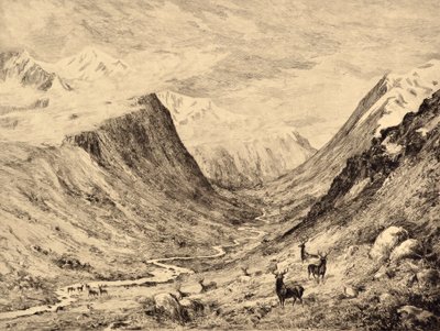 De Highland Dee: Ontmoeting van Garchary en Larig Burns door Edward Slocombe