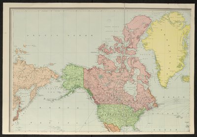 Kaart van Siberië; Alaska; Canada; Verenigde Staten; en, Groenland, Stanford