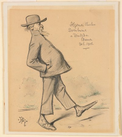 Algernon Charles Swinburne op Wimbledon Common door Edward Tennyson Reed