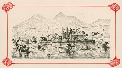 Een ongeregistreerd zeegevecht door Edward Tennyson Reed