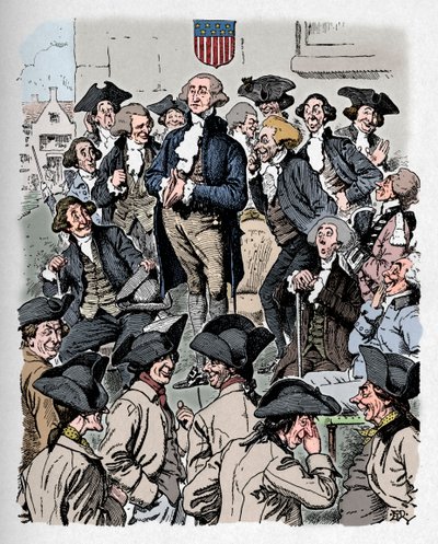 George Washington probeert te liegen, ca 1900 door Edward Tennyson Reed