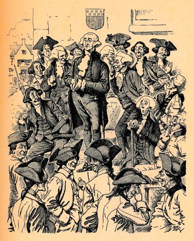 George Washington probeert te liegen, ca. 1900 door Edward Tennyson Reed