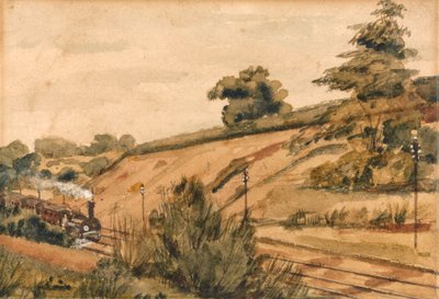 [Landschap met trein] door Edward W. Fitch