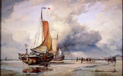 Nederlandse Pincks in Scheveningen, Nederland door Edward William Cooke