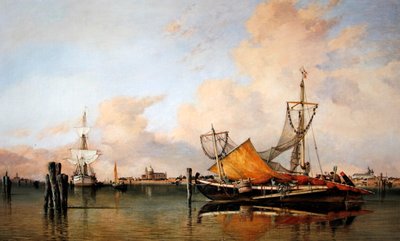 Avond voor slecht weer op de lagune, Venetië door Edward William Cooke
