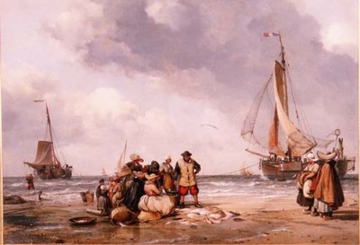 Vissersvolk Telt de Vangst door Edward William Cooke