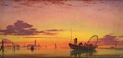 Mazzorto op de lagune, Venetië, 1864 door Edward William Cooke