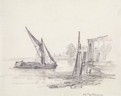 Uitzicht op de Theems bij Battersea door Edward William Cooke