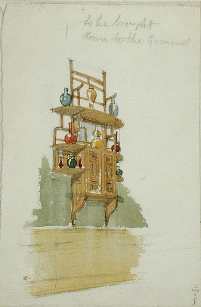 Ontwerp voor een Apenkast, c.1876 door Edward William Godwin