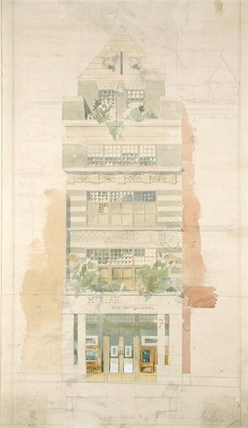 Ontwerp voor de Gevel van McLean Fine Art Galleries, Haymarket, Londen door Edward William Godwin