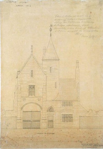 Voorgevel van Castle Ashby, Lodge No.2 door Edward William Godwin