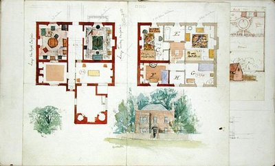 Voorgesteld ontwerp voor een huis door Edward William Godwin