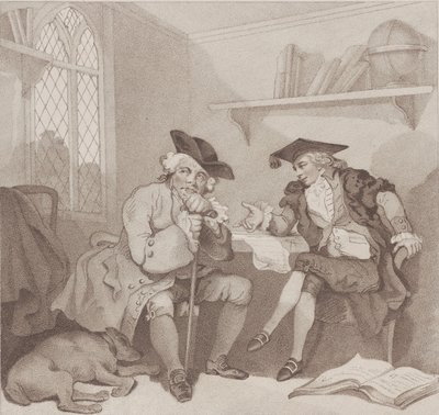 Een collegescène, of een vruchteloze poging op de beurs van..., [1 augustus 1787], heruitgegeven 1 juli 1802 door Edward Williams