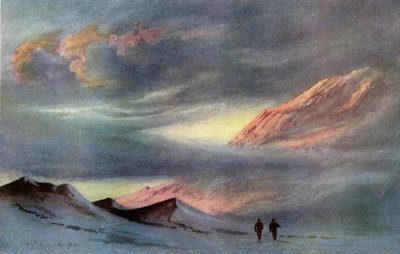 Een zonsondergang vanaf Hut Point, 2 april 1911, 1913 door Charles Edward Wilson