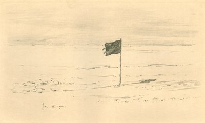 Zwarte Vlag Kamp. - Amundsens Zwarte Vlag Binnen Enkele Mijlen van de Zuidpool, 1912, 1913 door Charles Edward Wilson