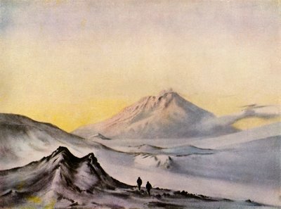 Mount Erebus vanaf Hut Point, c1911, 1943 door Edward Wilson
