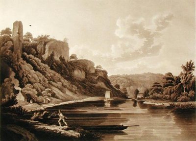 Uitzicht op de Nieuwe Weir aan de Rivier Wye, plaat 11 uit Uitzichten van de Rivier Wye, gegraveerd door F. Jukes, 1800 door Edward (after) Dayes