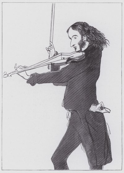 Nicolo Paganini door Edwin (after) Landseer