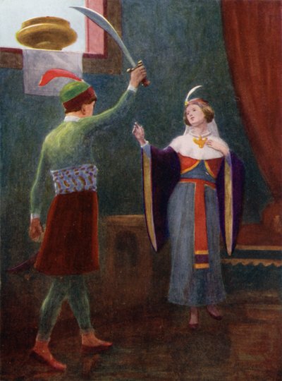 Hij was in grote woede en hield zijn zwaard in zijn hand door Edwin Arthur Norbury