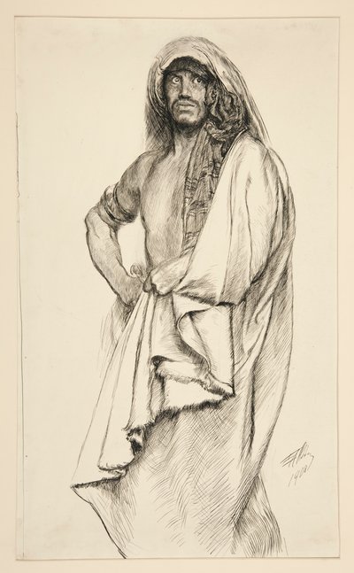 Aaron, uit Titus Andronicus door Edwin Austin Abbey